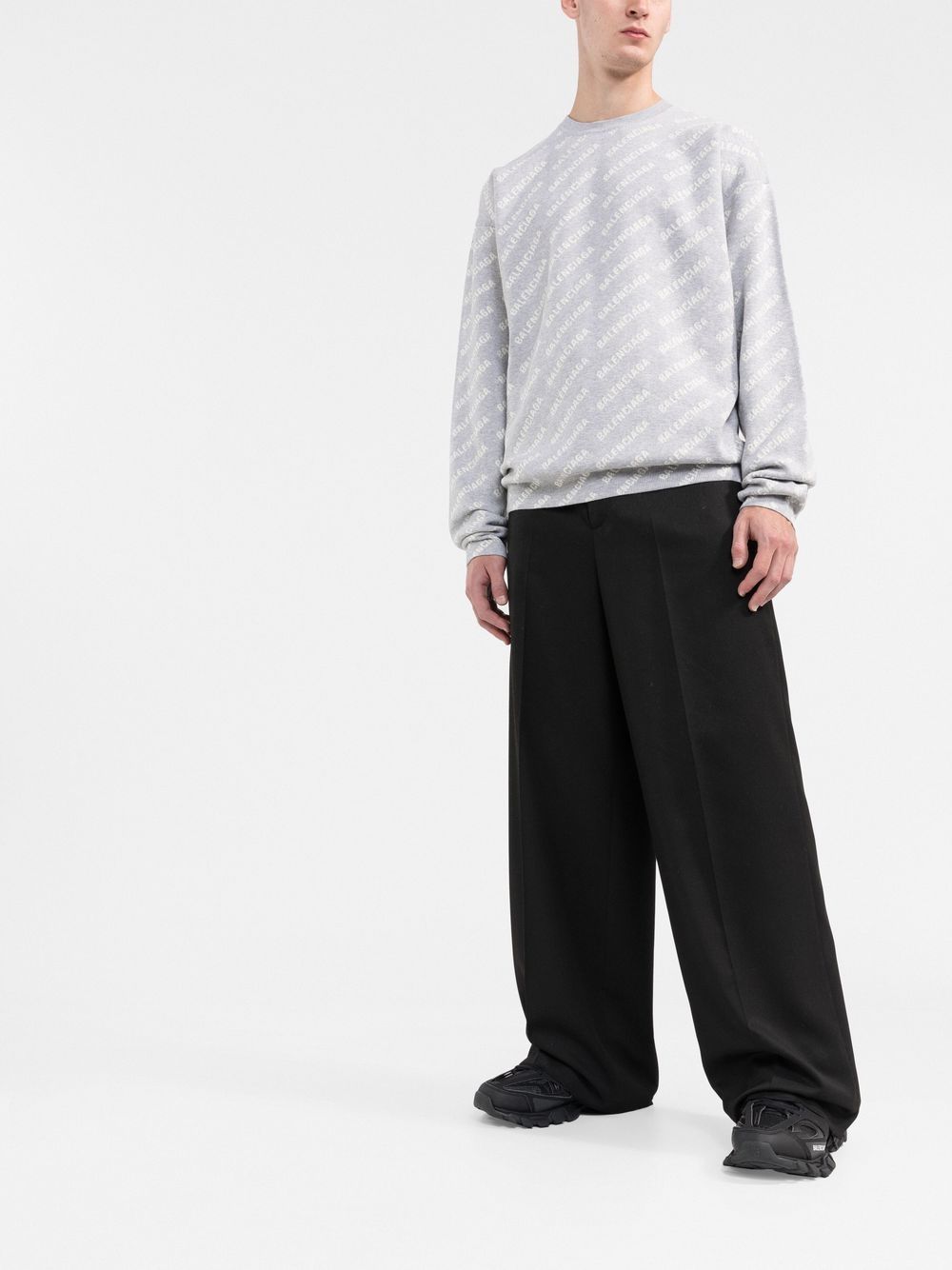 Balenciaga - Pull à motif monogrammé en intarsia - Lothaire boutiques