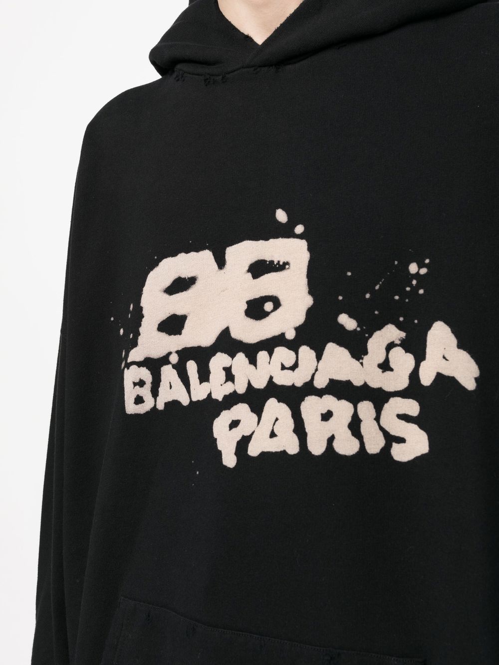 Balenciaga Sweat à capuche Black à logo - Lothaire