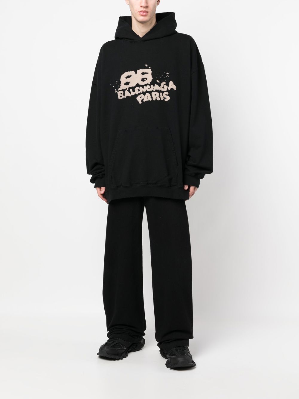 Balenciaga Sweat à capuche Black à logo - Lothaire