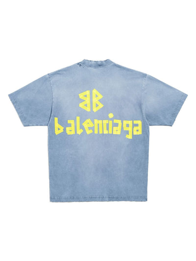 Balenciaga T-shirt Blue Tape Type - Lothaire