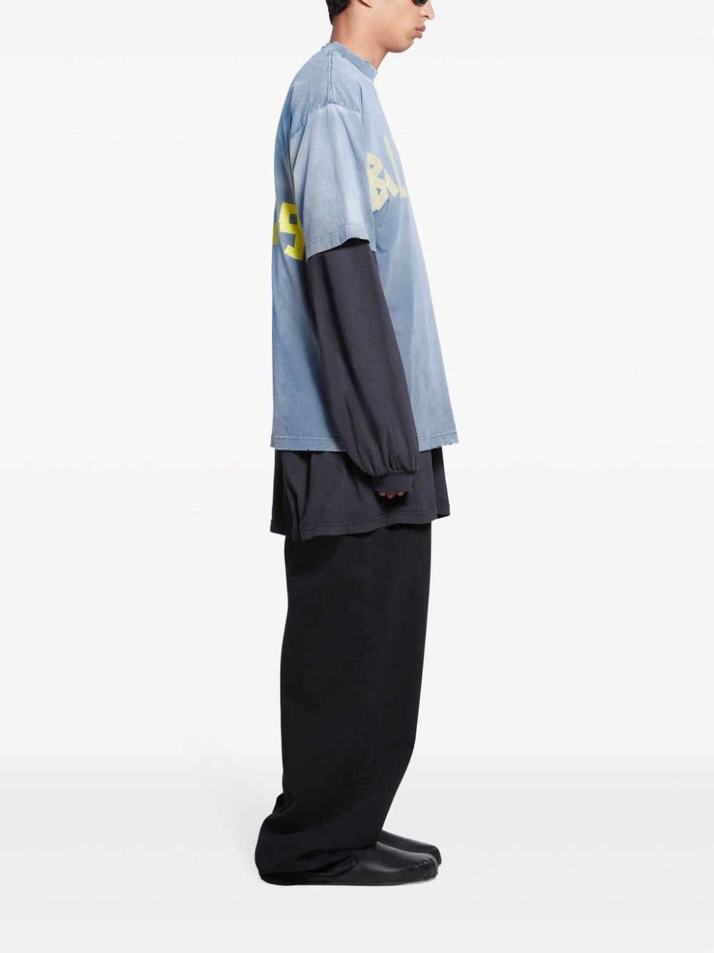 Balenciaga T-shirt Blue Tape Type - Lothaire