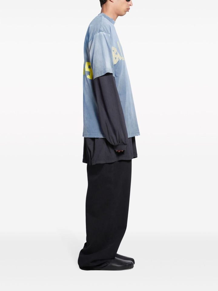Balenciaga T-shirt Blue Tape Type - Lothaire