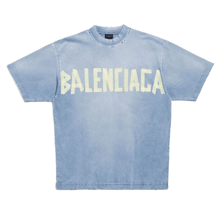 Balenciaga T-shirt Blue Tape Type - Lothaire