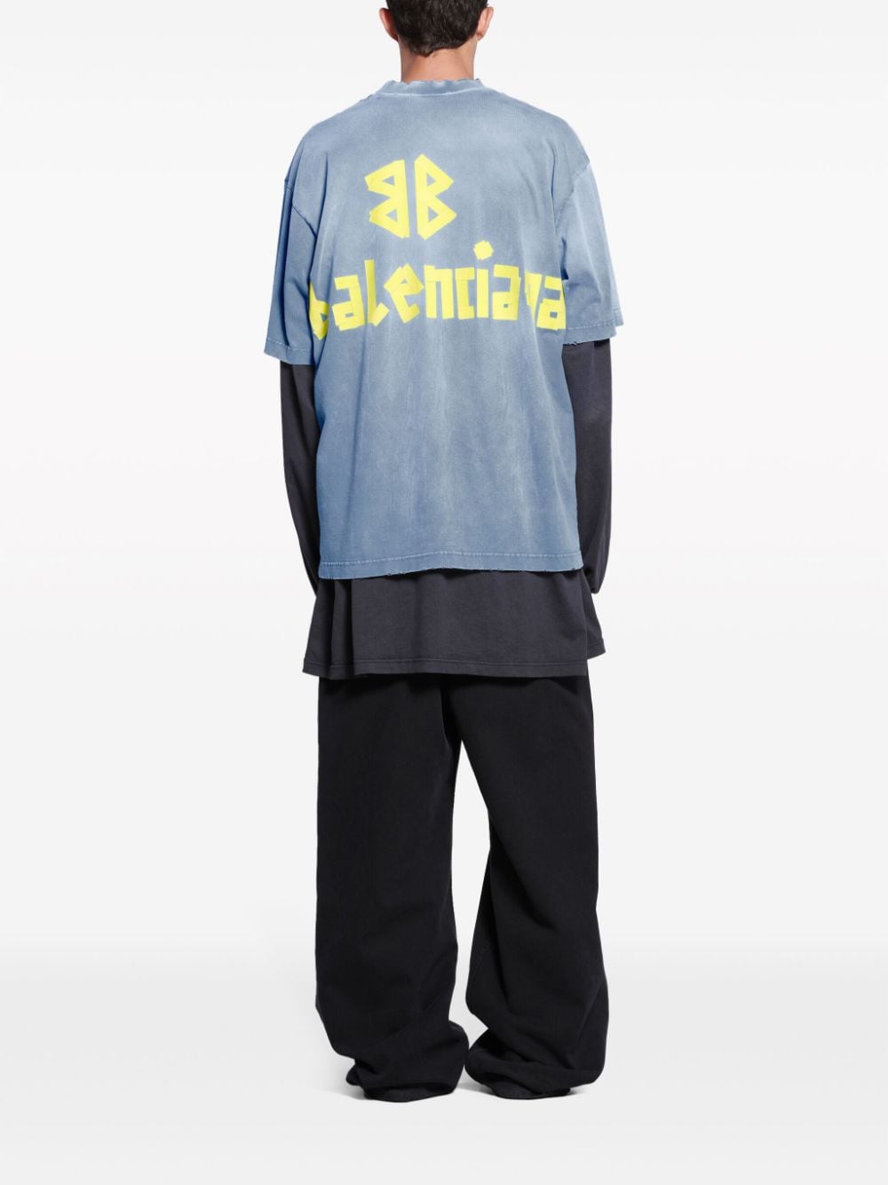 Balenciaga T-shirt Blue Tape Type - Lothaire