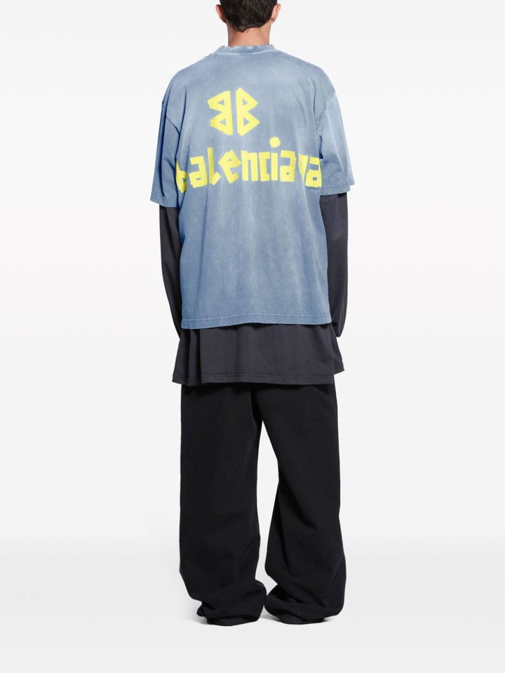 Balenciaga T-shirt Blue Tape Type - Lothaire