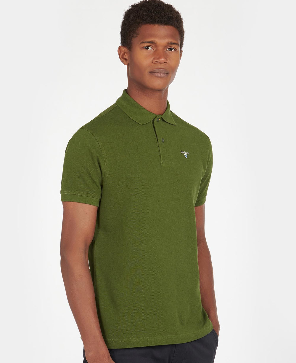 Barbour Polo Sport Vert à logo brodé - Lothaire