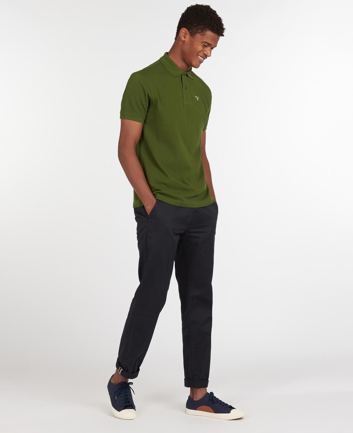 Barbour Polo Sport Vert à logo brodé - Lothaire