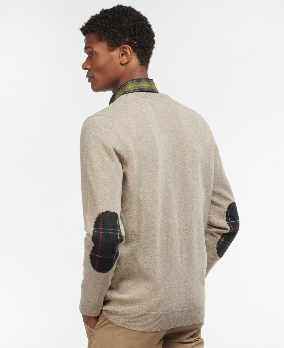 Barbour Pull col V Harrow Stone - Lothaire boutiques
