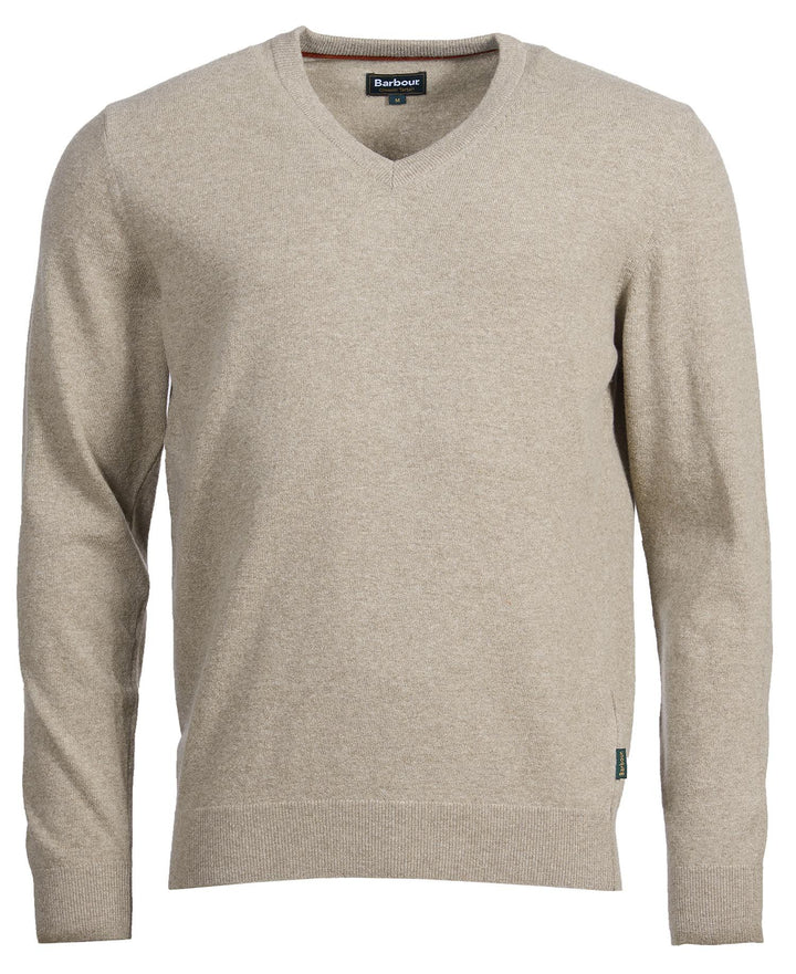 Barbour Pull col V Harrow Stone - Lothaire boutiques
