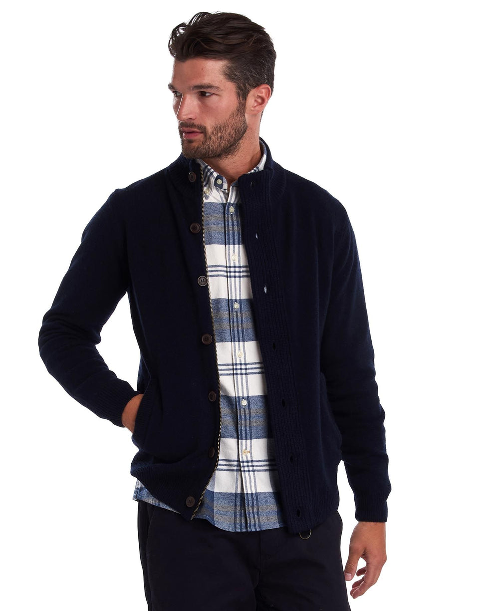 Barbour Pull zippé à écusson Bleu Marine - Lothaire boutiques (7017951821989)