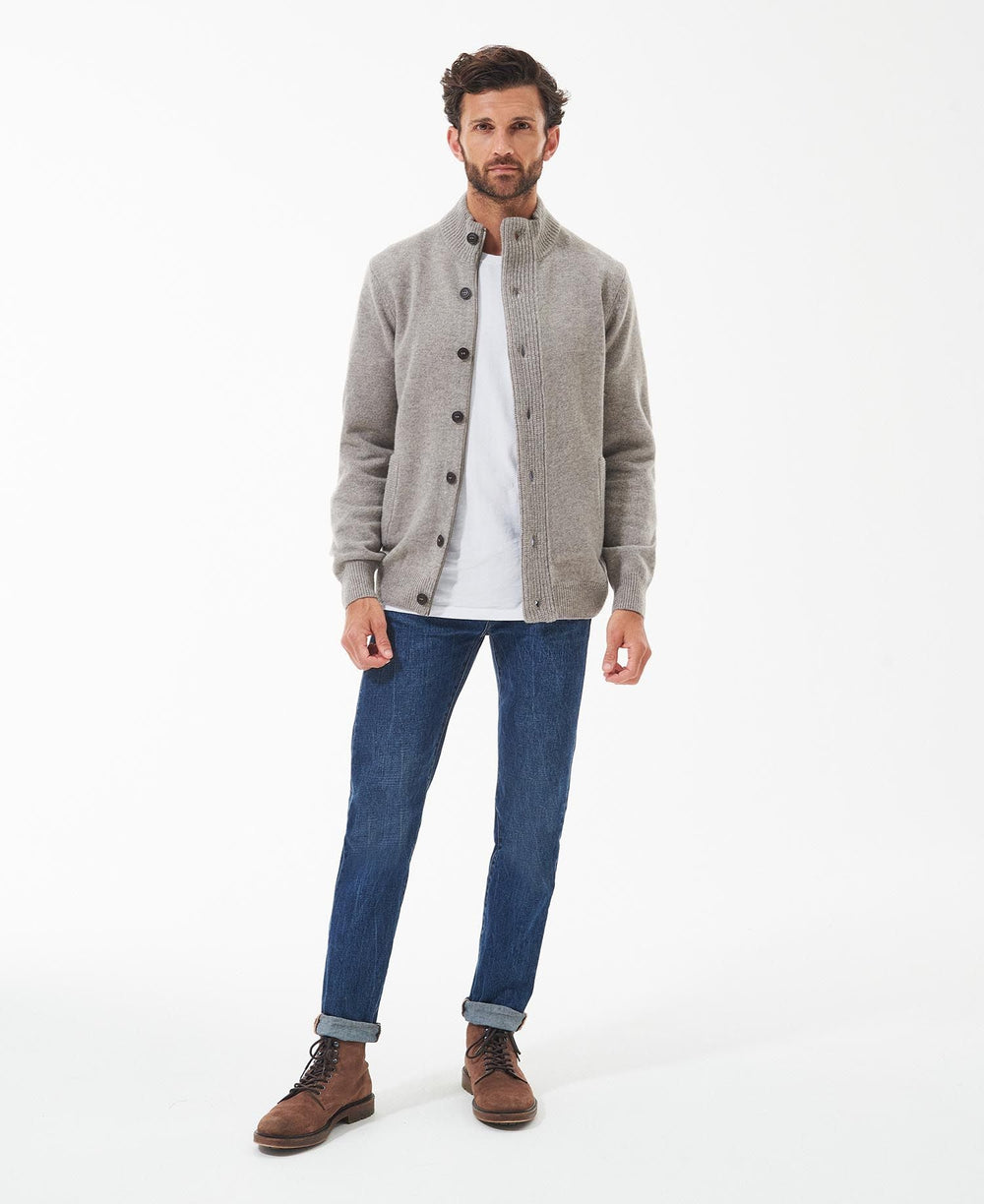 Barbour Pull zippé à écusson New Stone - Lothaire