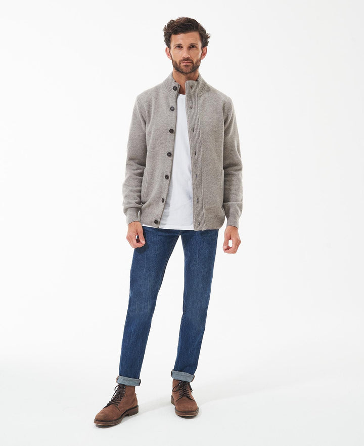Barbour Pull zippé à écusson New Stone - Lothaire