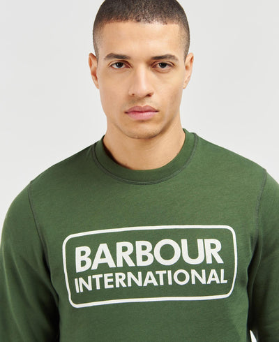 Barbour Sweatshirt Large Logo Green - Lothaire boutiques