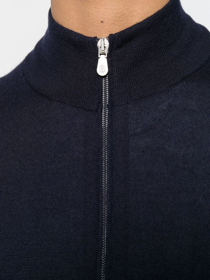 Brunello Cucinelli - Cardigan à col montant en cachemire avec fermeture éclair - Lothaire boutiques
