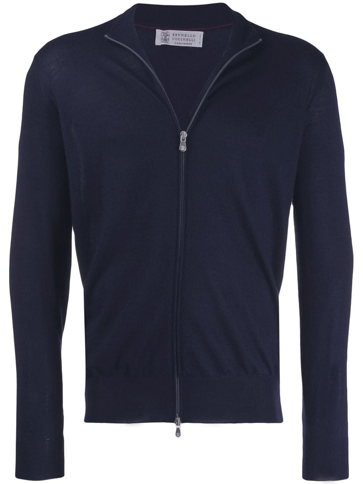 Brunello Cucinelli - Cardigan à col montant en cachemire avec fermeture éclair - Lothaire boutiques