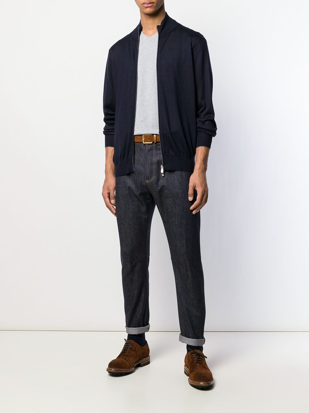 Brunello Cucinelli - Cardigan à col montant en cachemire avec fermeture éclair - Lothaire boutiques