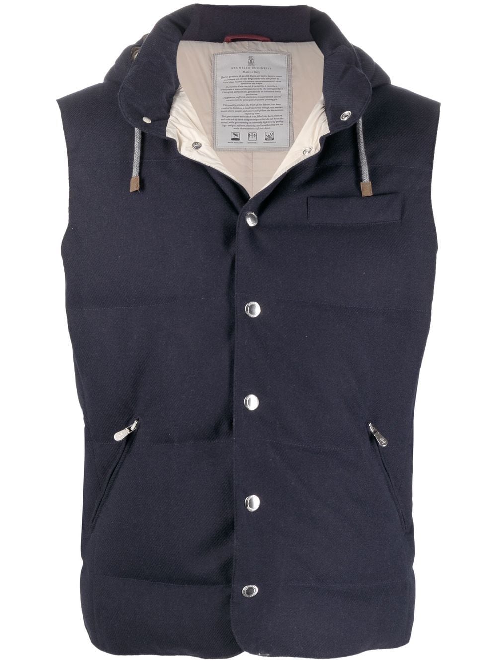 Brunello Cucinelli - Gilet matelassé à capuche en duvet - Lothaire boutiques