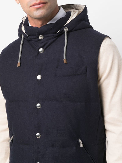 Brunello Cucinelli - Gilet matelassé à capuche en duvet - Lothaire boutiques