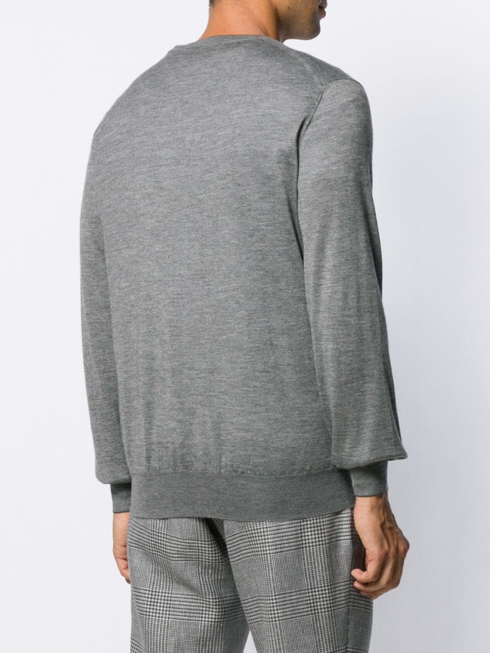 Brunello Cucinelli Pull à col v gris - Lothaire boutiques (7036969058469)