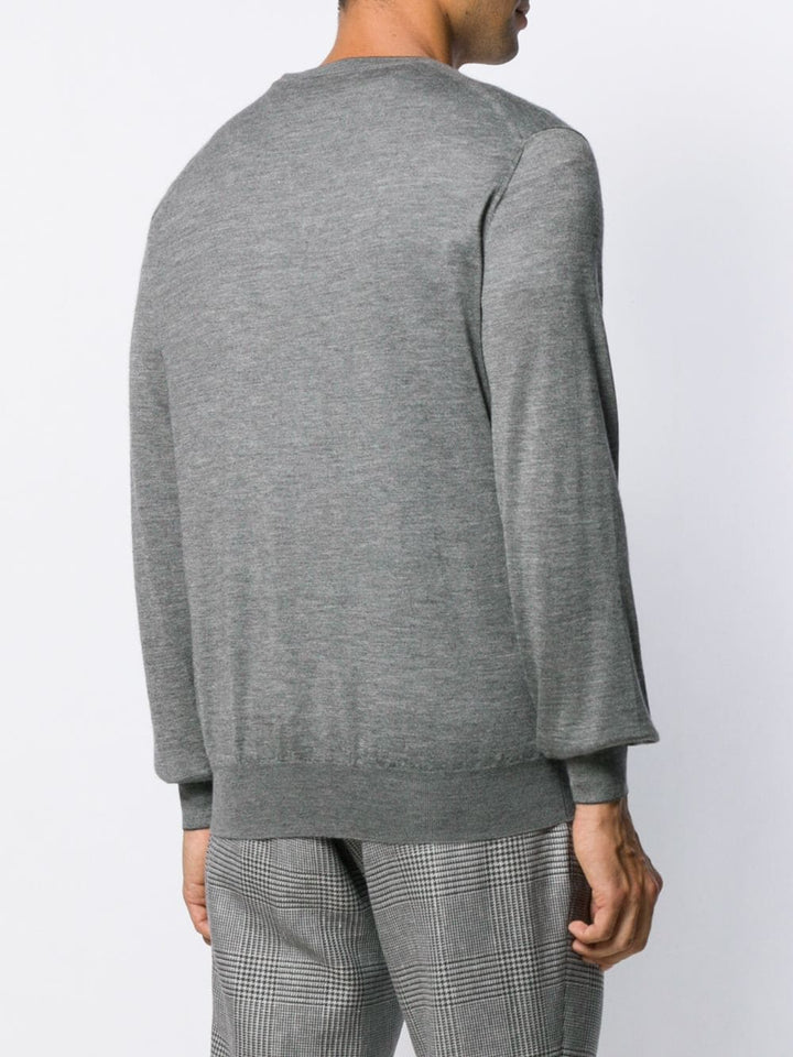 Brunello Cucinelli Pull à col v gris - Lothaire boutiques (7036969058469)