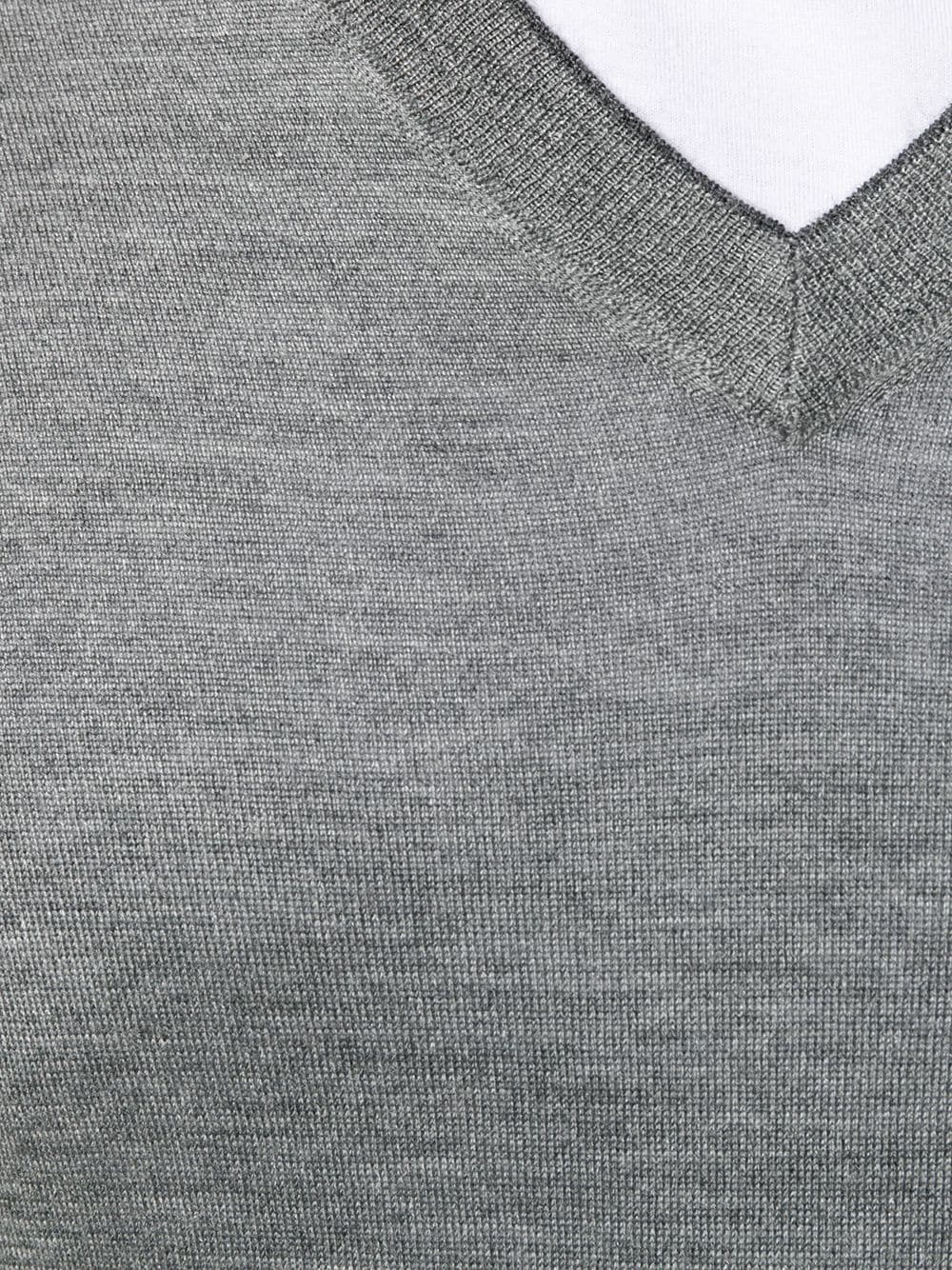 Brunello Cucinelli Pull à col v gris - Lothaire boutiques (7036969058469)
