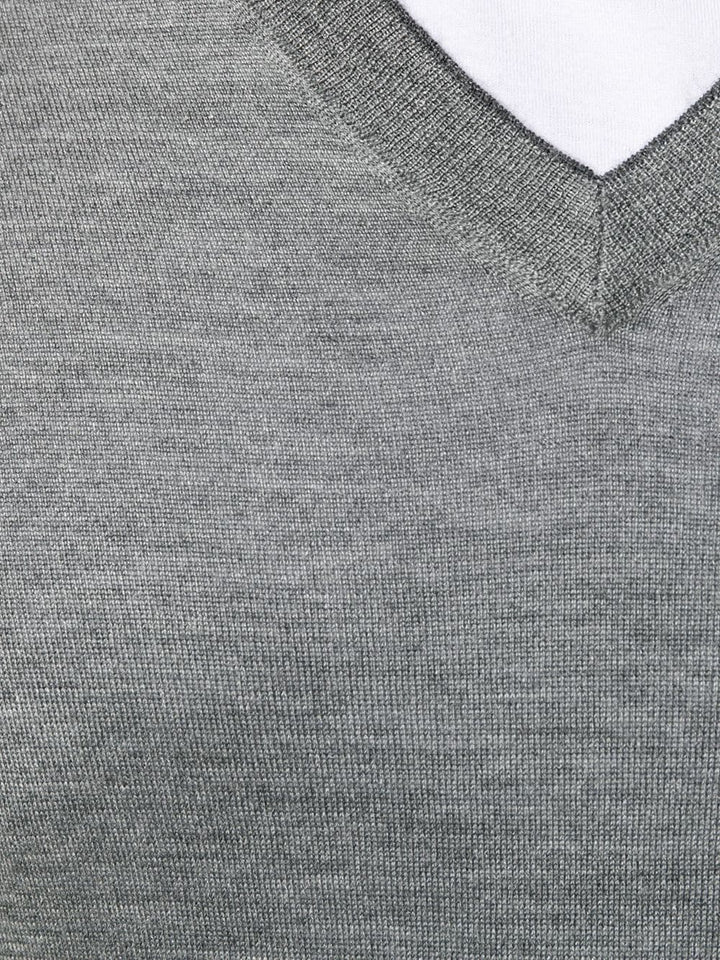 Brunello Cucinelli Pull à col v gris - Lothaire boutiques (7036969058469)