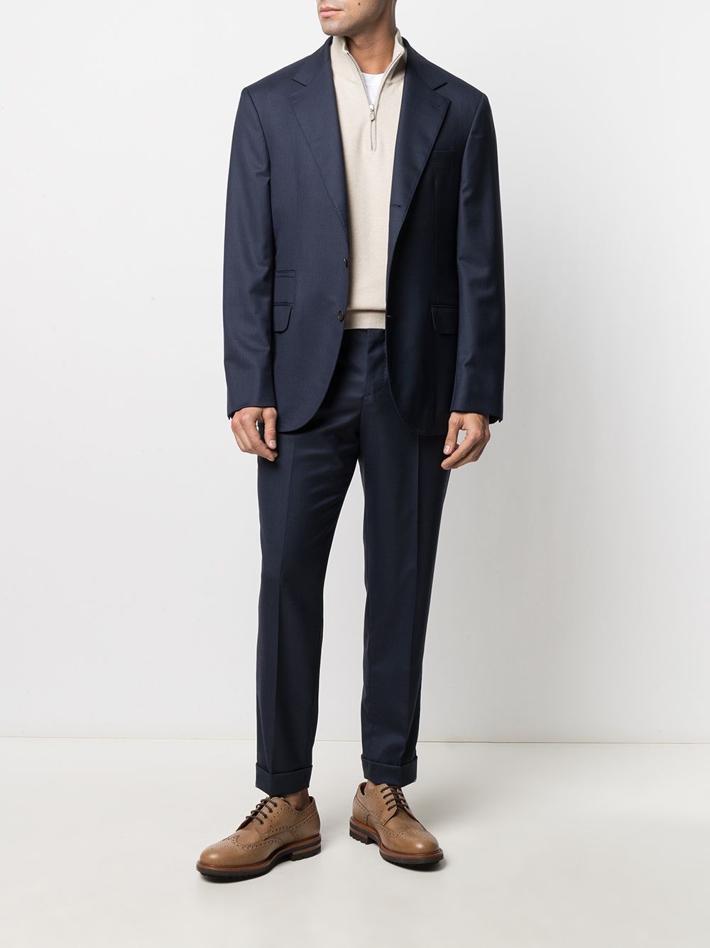 Brunello Cucinelli Pull cachemire beige col V - Lothaire