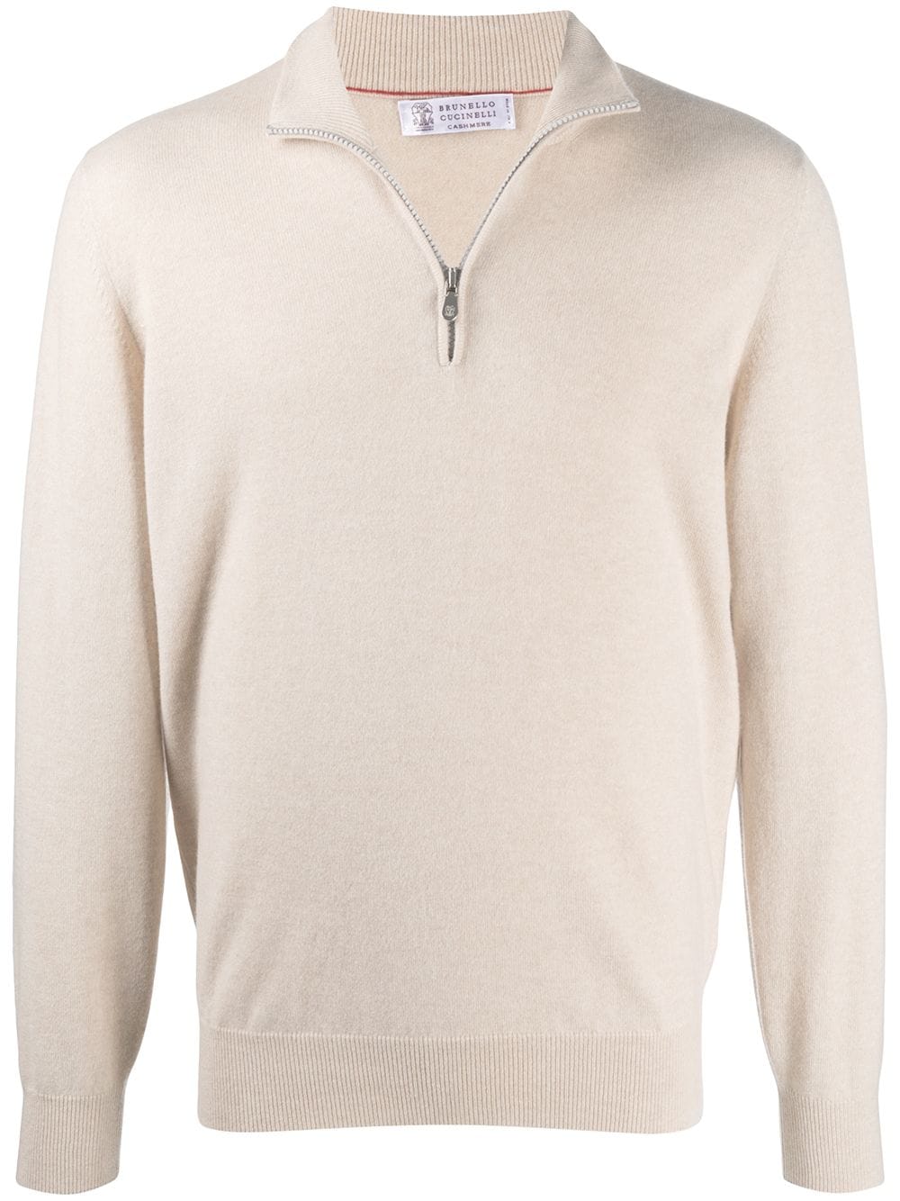 Brunello Cucinelli Pull cachemire beige col V - Lothaire