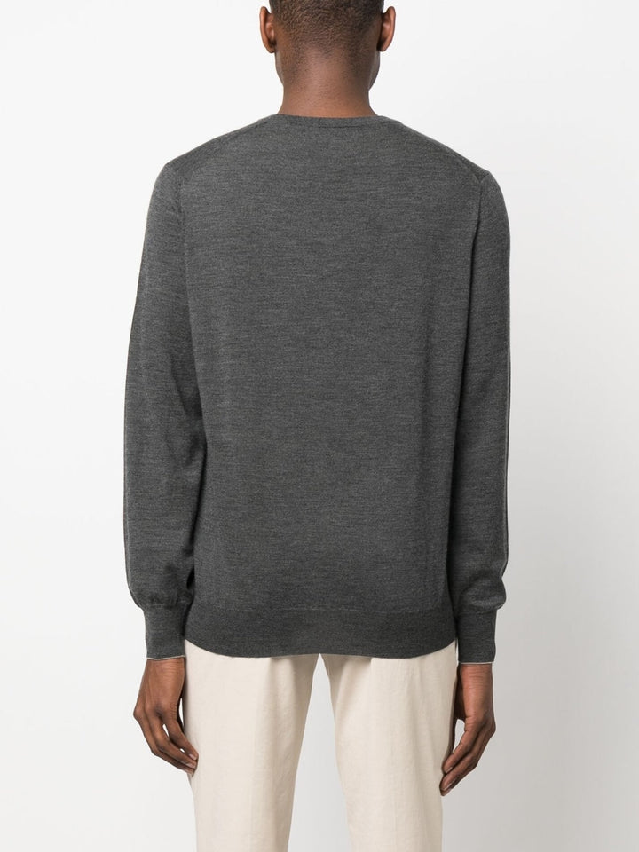 Brunello Cucinelli Pull gris col V - Lothaire