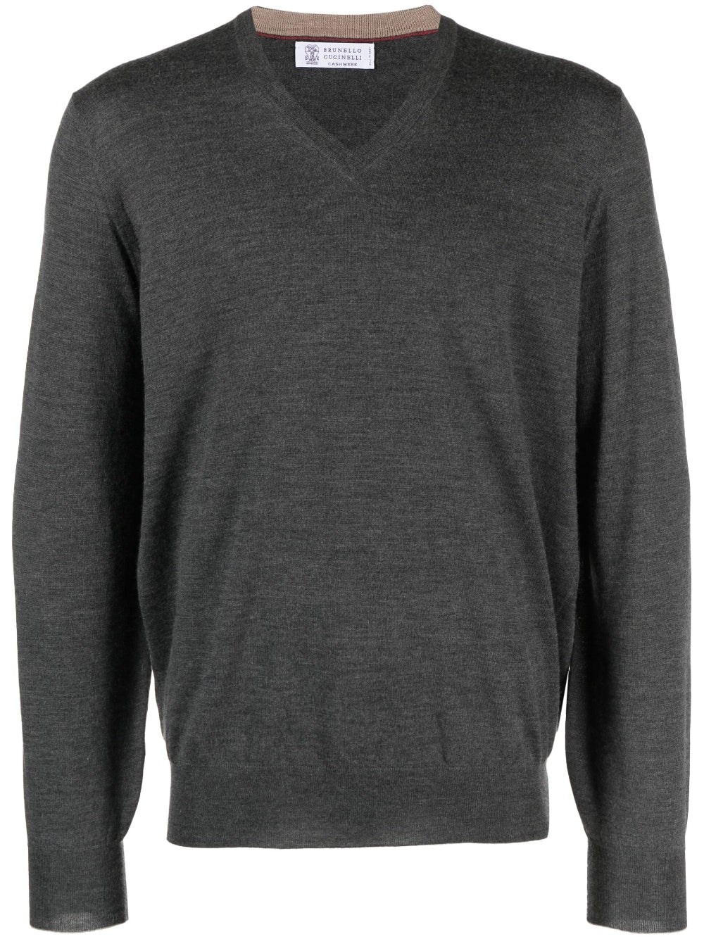 Brunello Cucinelli Pull gris col V - Lothaire
