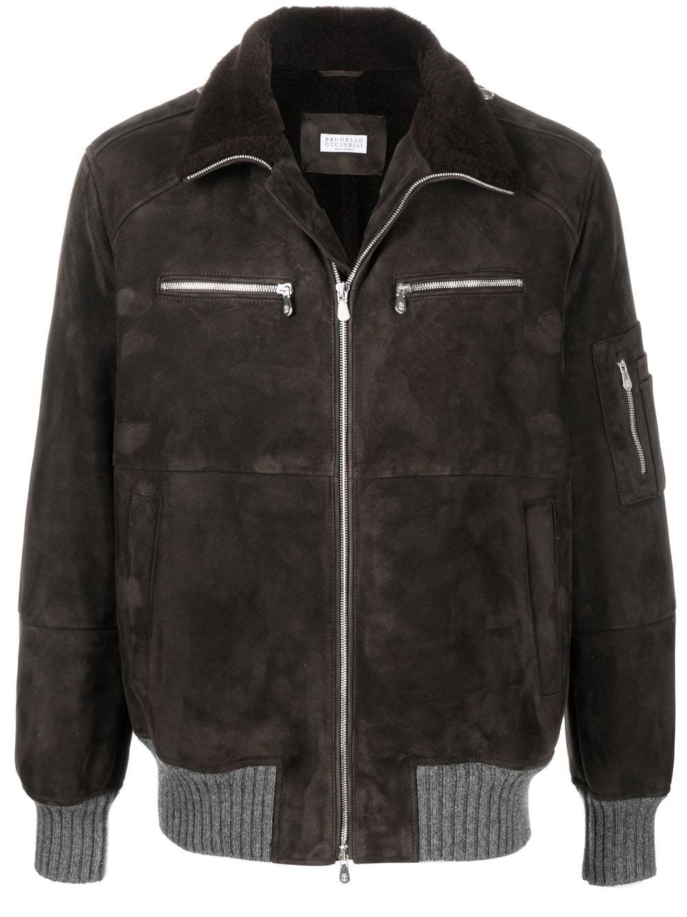 Brunello Cucinelli Veste zippée à détails nervurés - Lothaire boutiques