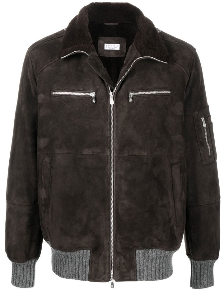 Brunello Cucinelli Veste zippée à détails nervurés - Lothaire boutiques