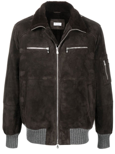 Brunello Cucinelli Veste zippée à détails nervurés - Lothaire boutiques