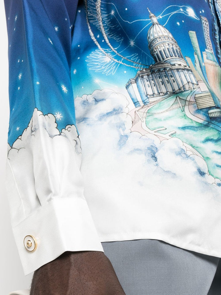Casablanca Chemise en soie Vol de nuit - Lothaire boutiques