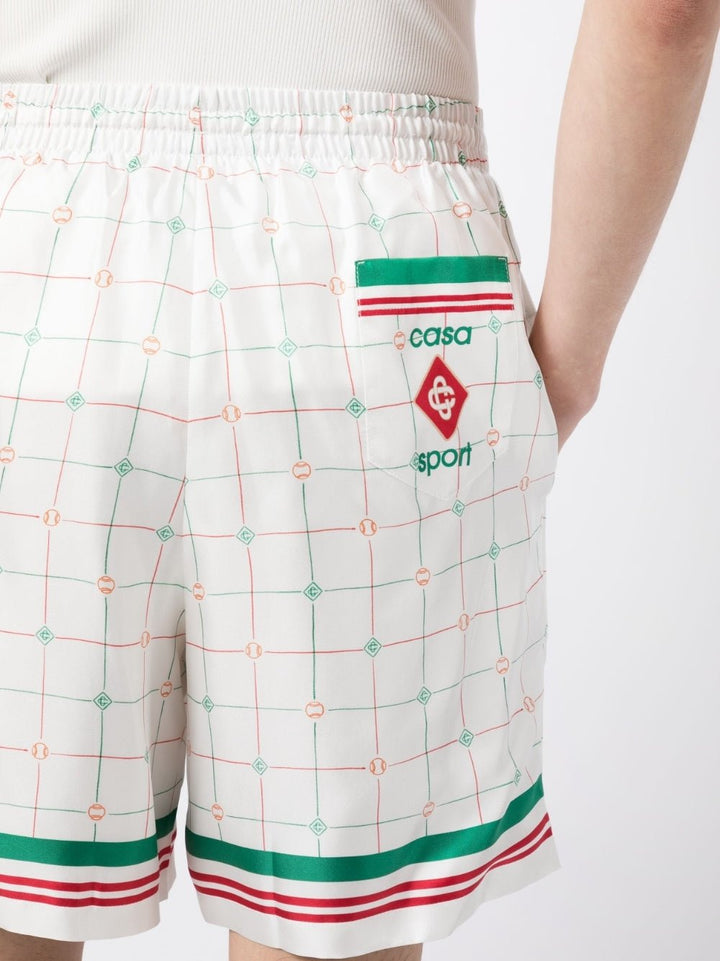Casablanca - Short en soie Tennis Club à carreaux - Lothaire