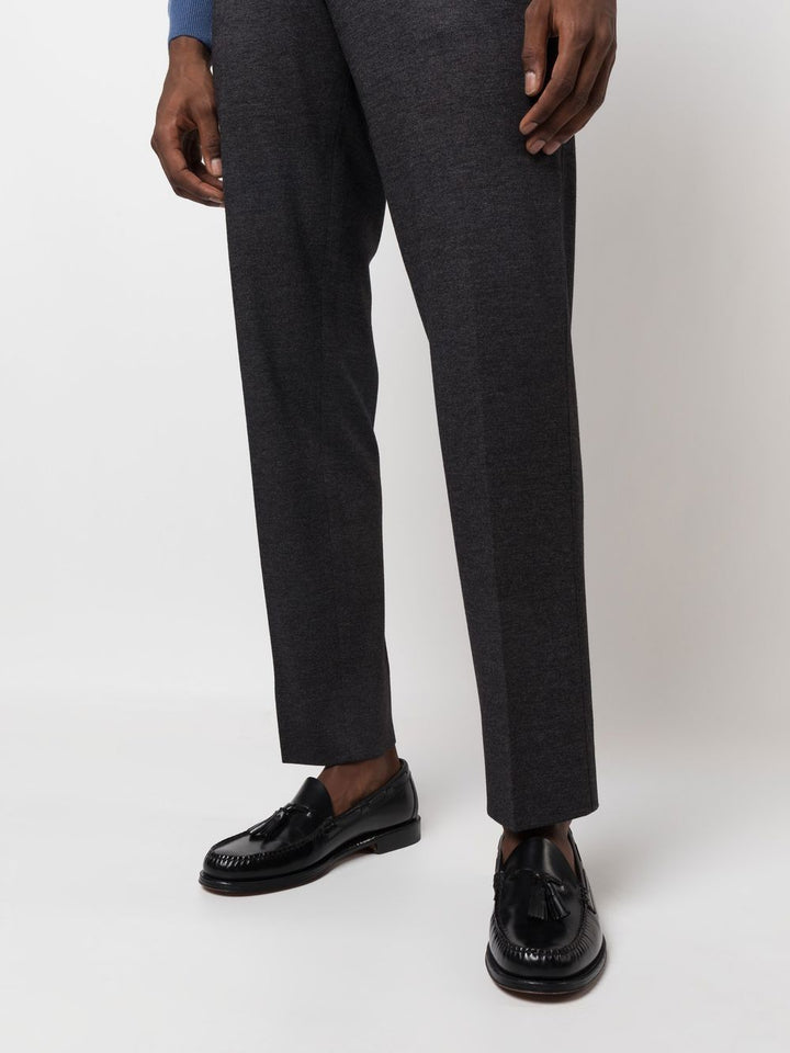 Corneliani Pantalon droit gris à taille à lien de resserrage - Lothaire boutiques