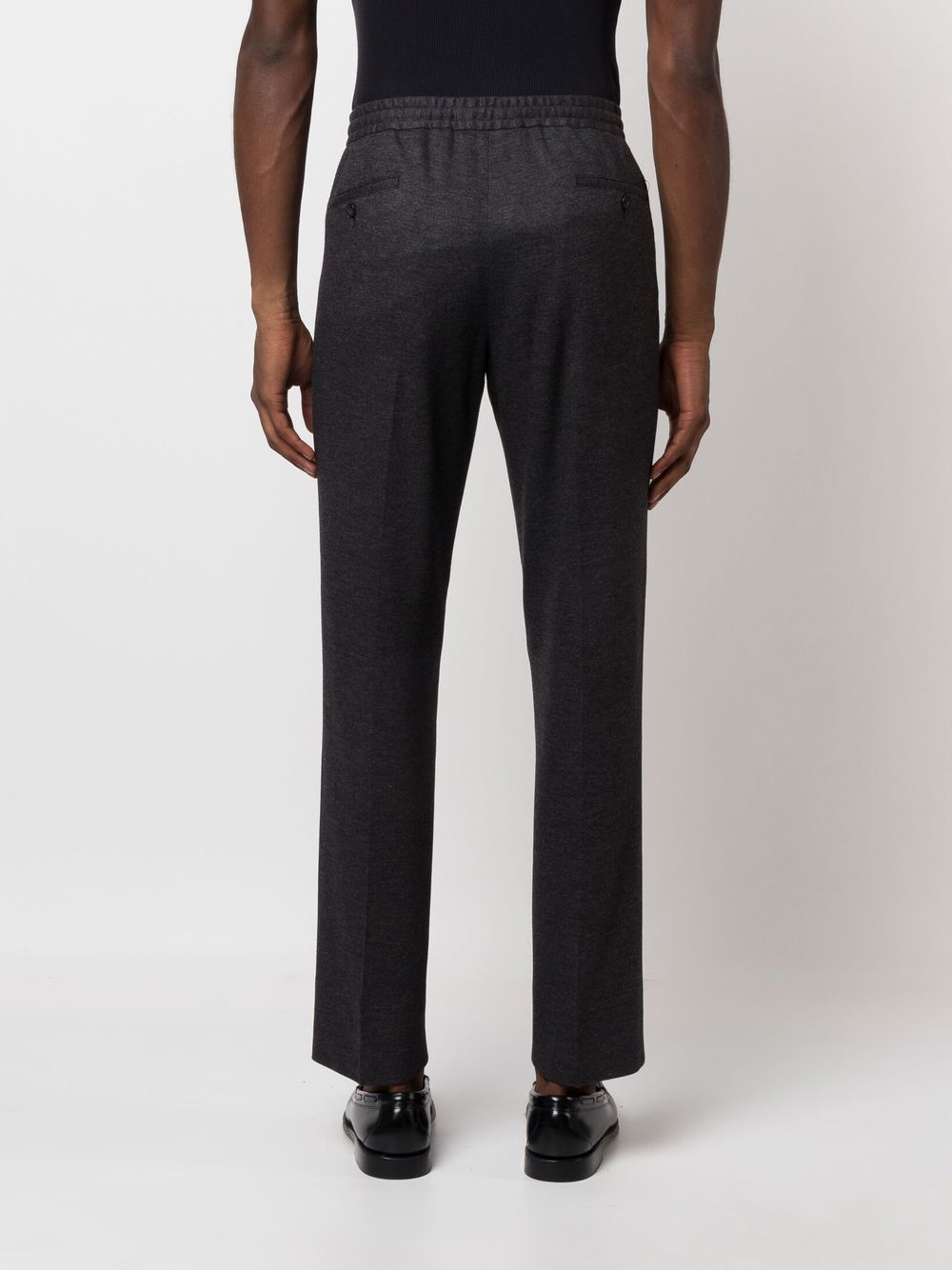 Corneliani Pantalon droit gris à taille à lien de resserrage - Lothaire boutiques