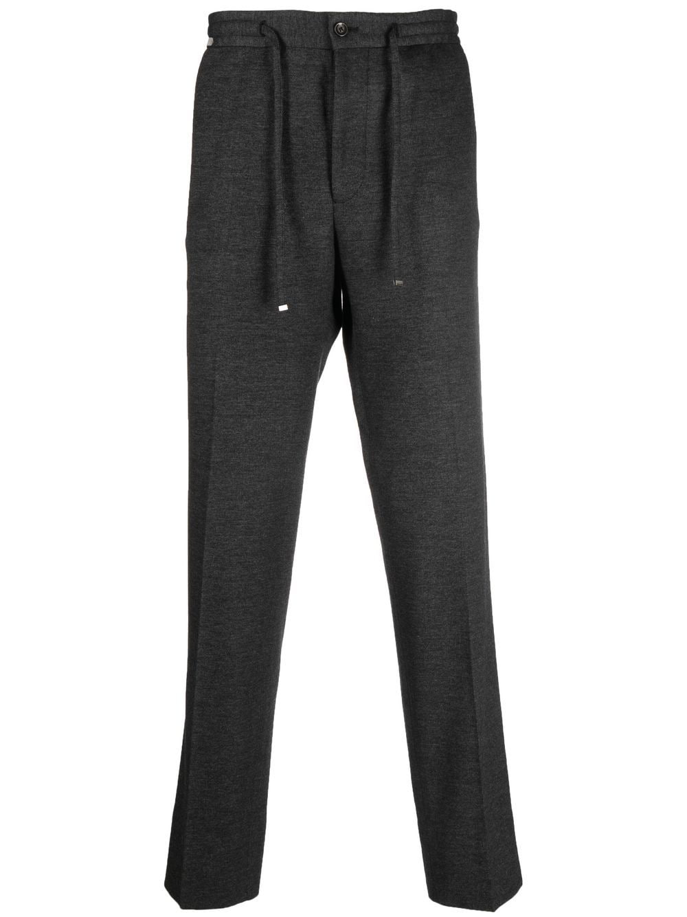 Corneliani Pantalon droit gris à taille à lien de resserrage - Lothaire boutiques