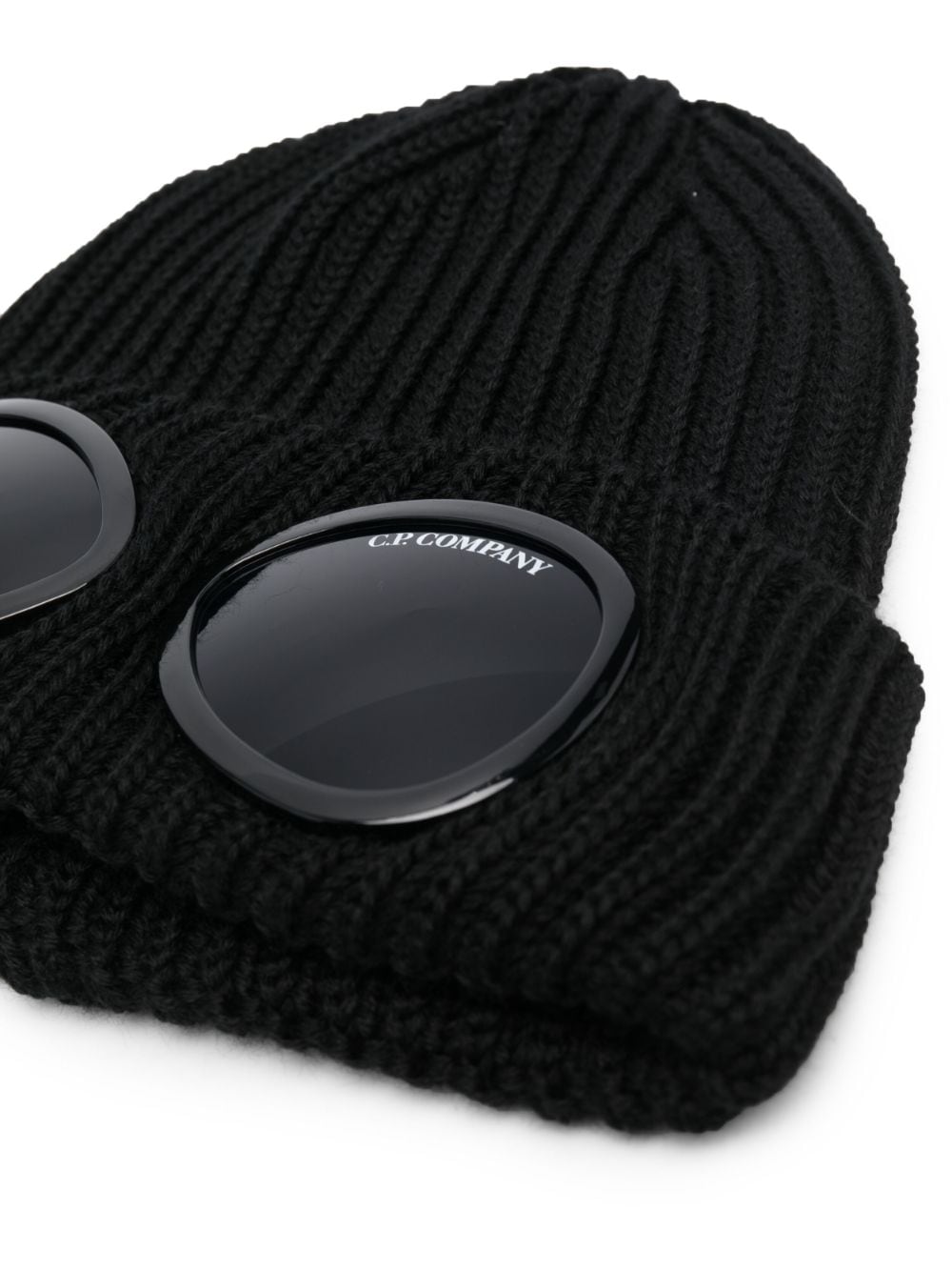 C.P Company Bonnet black en laine Goggle - Lothaire