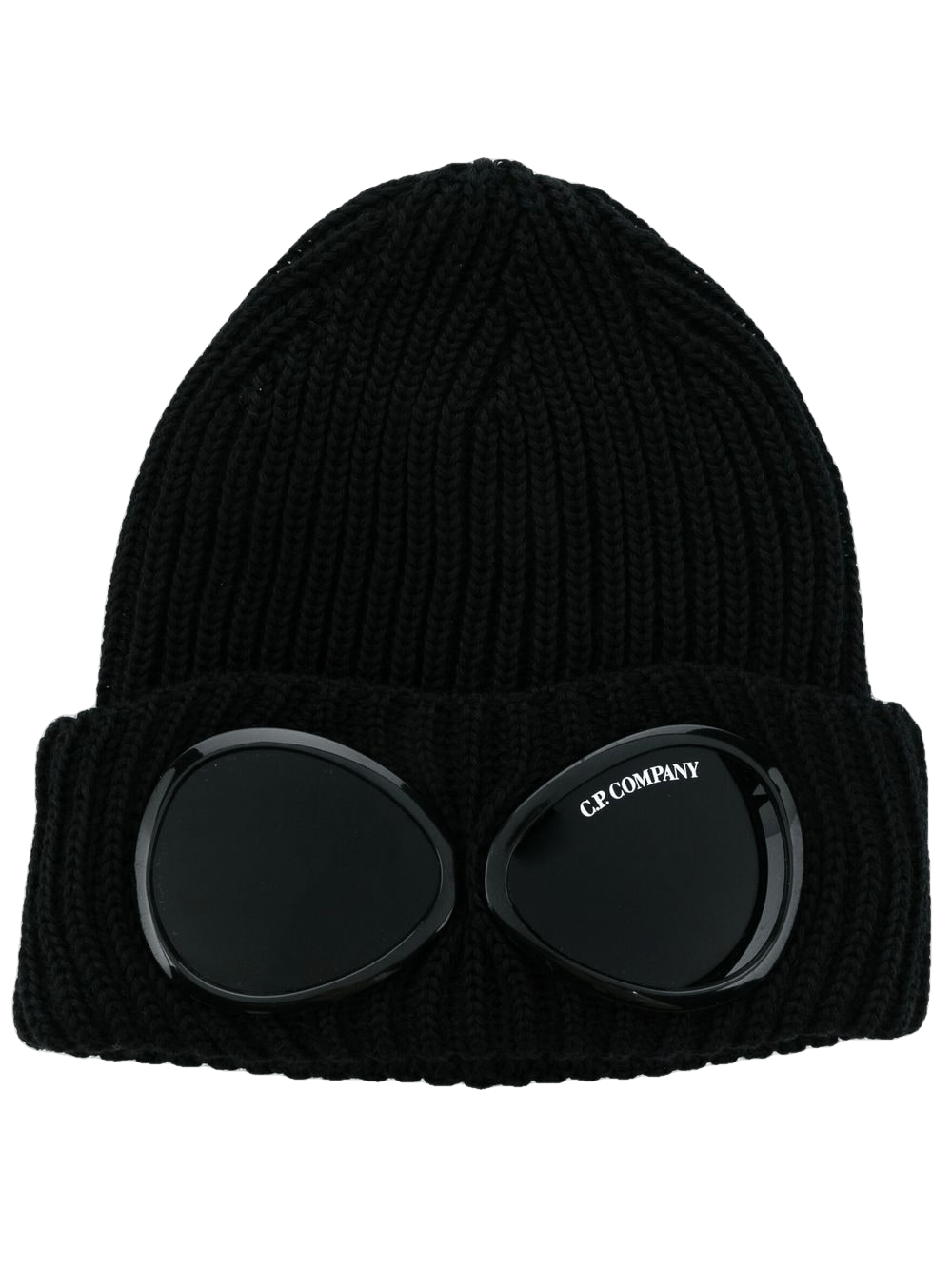 C.P Company Bonnet Extra Fine Merino Wool Goggle Black - Lothaire