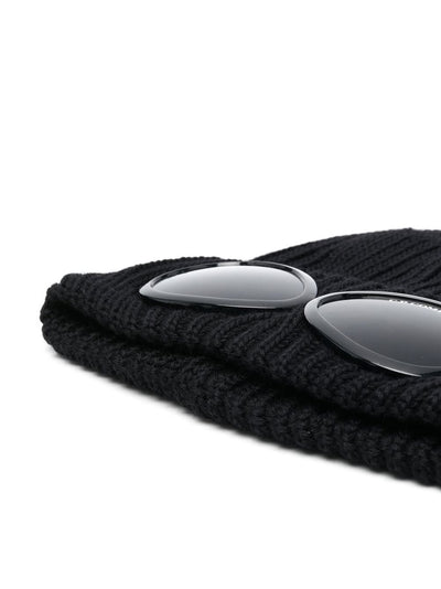 C.P Company Bonnet Extra Fine Merino Wool Goggle Black - Lothaire