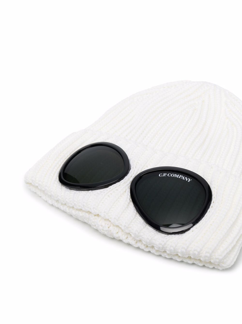 C.P Company Bonnet Extra Fine Merino Wool Goggle White - Lothaire