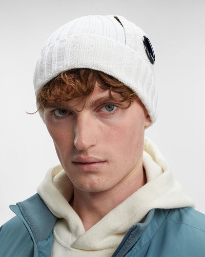 C.P Company Bonnet Gauze White en laine - Lothaire