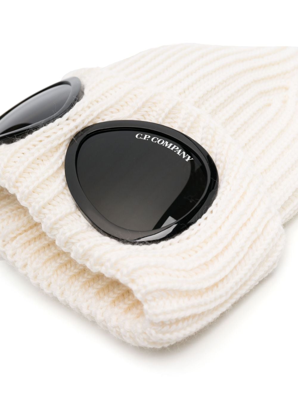 C.P Company Bonnet Gauze White en laine Goggle - Lothaire