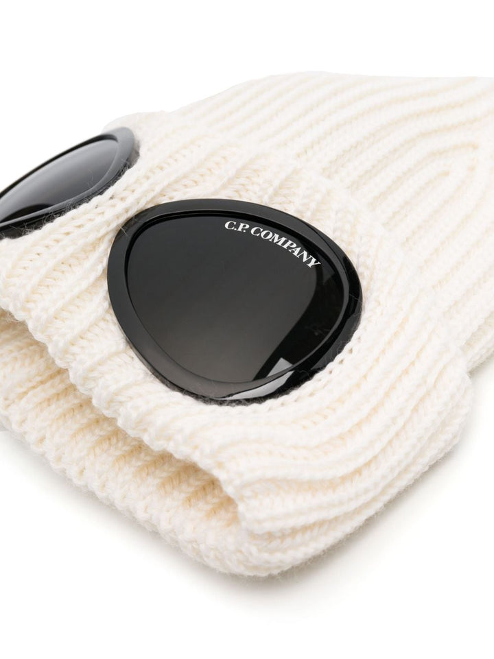 C.P Company Bonnet Gauze White en laine Goggle - Lothaire