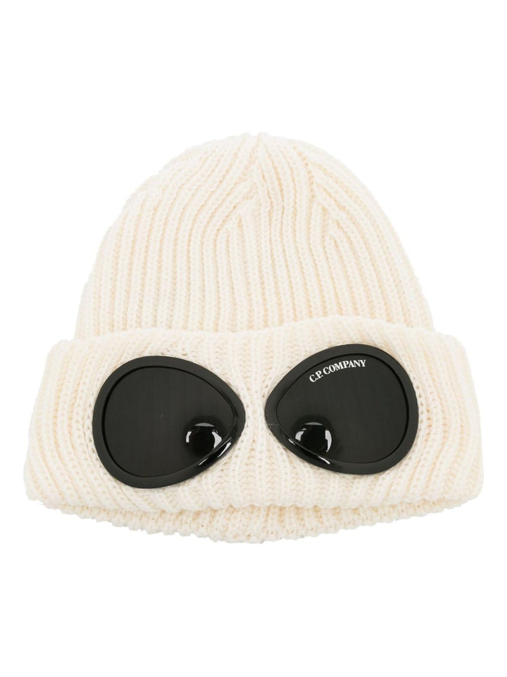 C.P Company Bonnet Gauze White en laine Goggle - Lothaire