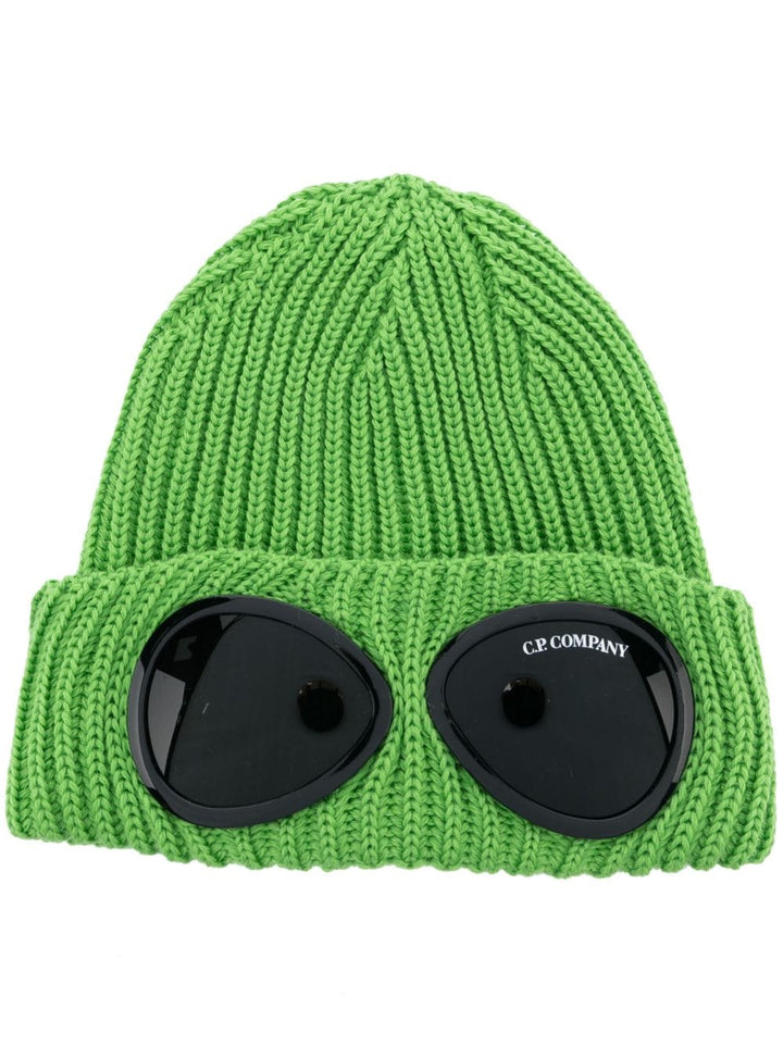 C.P Company Bonnet vert en laine Goggle - Lothaire