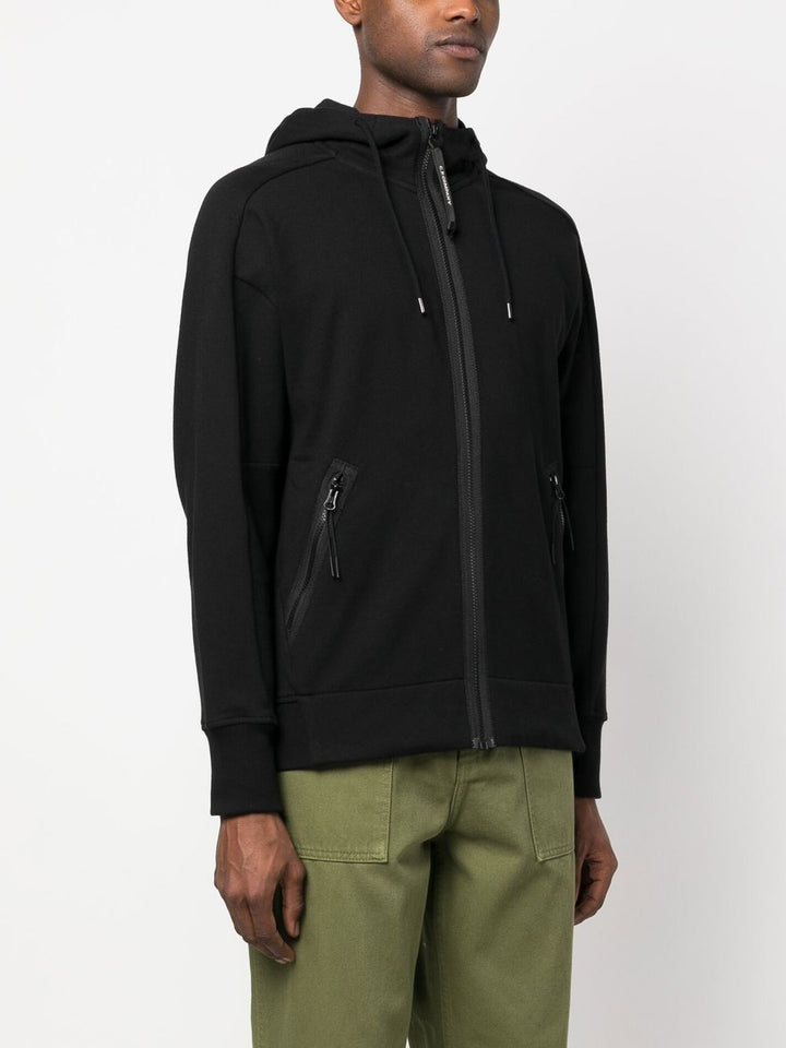 C.P Company Diagonal Raised Fleece Goggle Hoodie Black - Lothaire