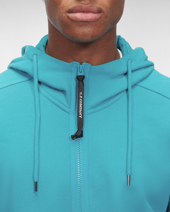 C.P Company Diagonal Raised Fleece Goggle Hoodie Frosty spruce - Lothaire