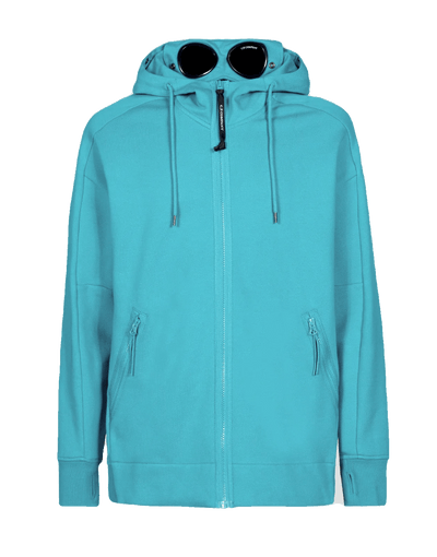 C.P Company Diagonal Raised Fleece Goggle Hoodie Frosty spruce - Lothaire